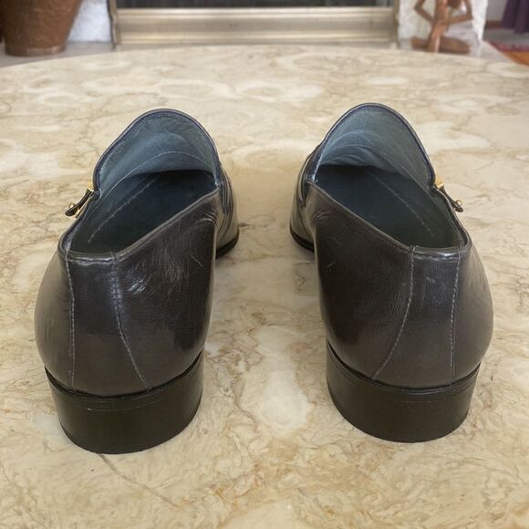 New! Stemar Made in Italy Grey Leather Dress Loafers Vintage New Old Stock - Picture 9 of 13